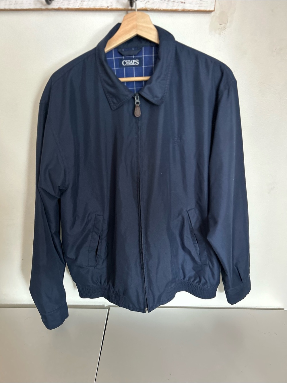 Chaps Men's Dark Navy Zip-Up Windbreaker Jacket